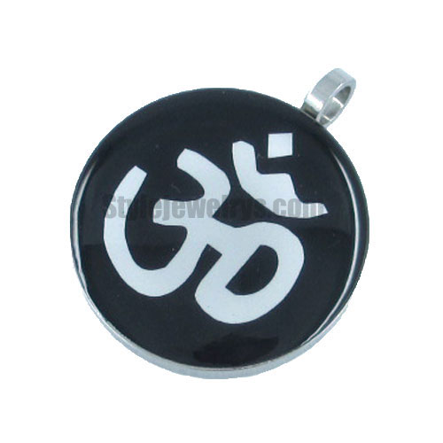 Stainless Steel jewelry pendant Tibetan Buddhism OH pendant SWP0062 - Click Image to Close